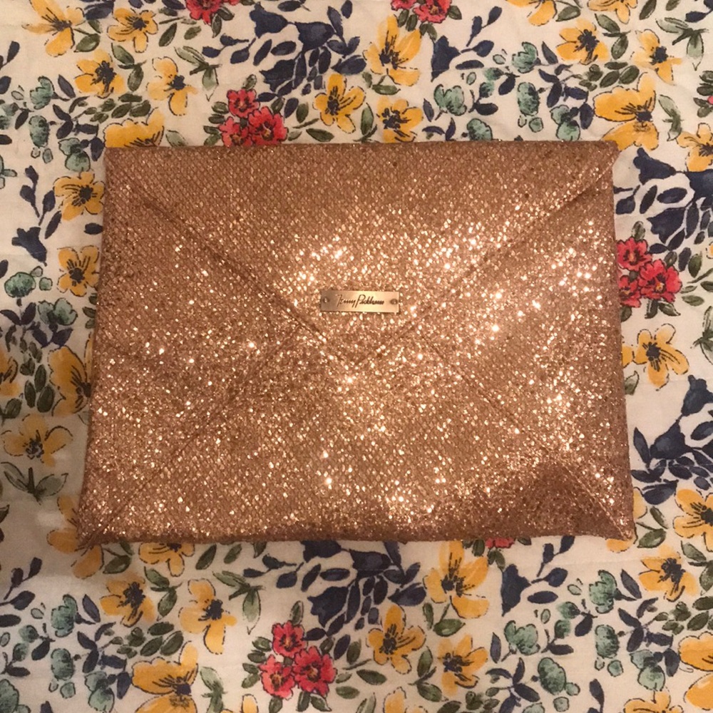 Gold envelope clutch